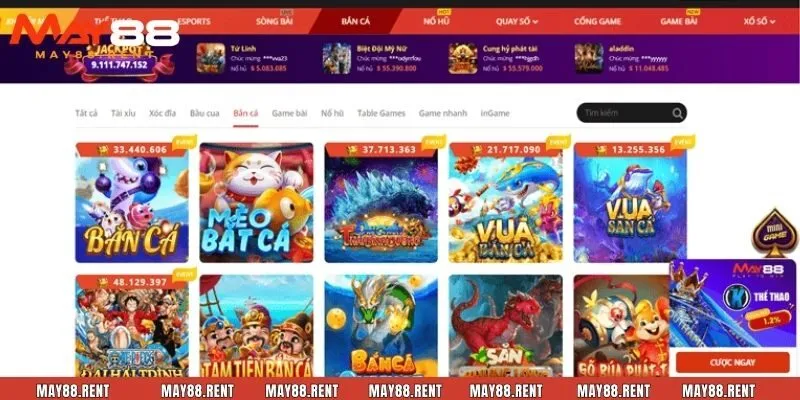 May88 hợp tác với nhiều nhà phát hành game uy tín 